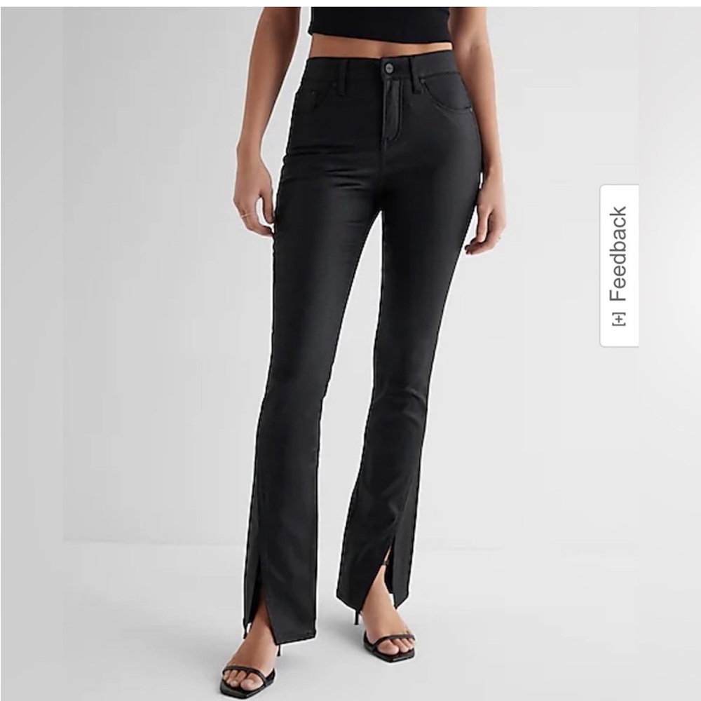 Mid Rise Black Coated Skyscraper Jeans
